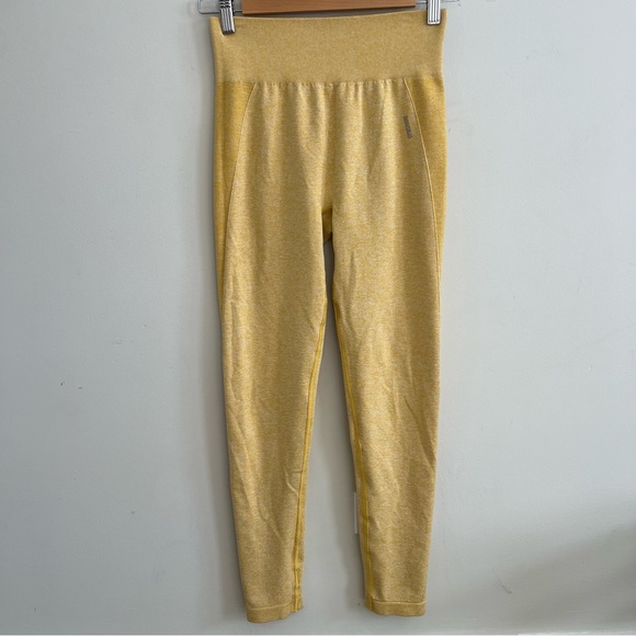Gymshark Pants - Gymshark Flex High Waisted Seamless Yellow Leggings Yoga Active Fitness Workout